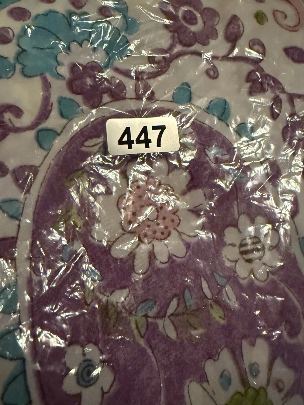 Pottery Barn Kids Twin Duvet Cover & Standard Sham Purple Paisley Cotton Bedding